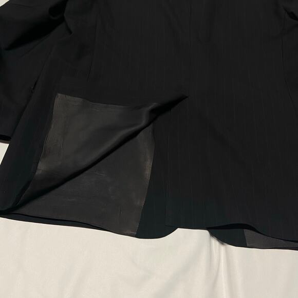 Jos A Bank Blazer Suit Jacket Sport Coat 100% Wool 52L Black Pin Stripe EUC - Picture 11 of 11